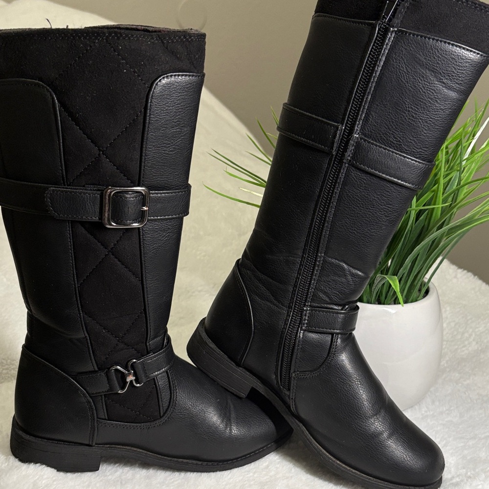 Black Girls's Riding Boots - Picture 9 of 9